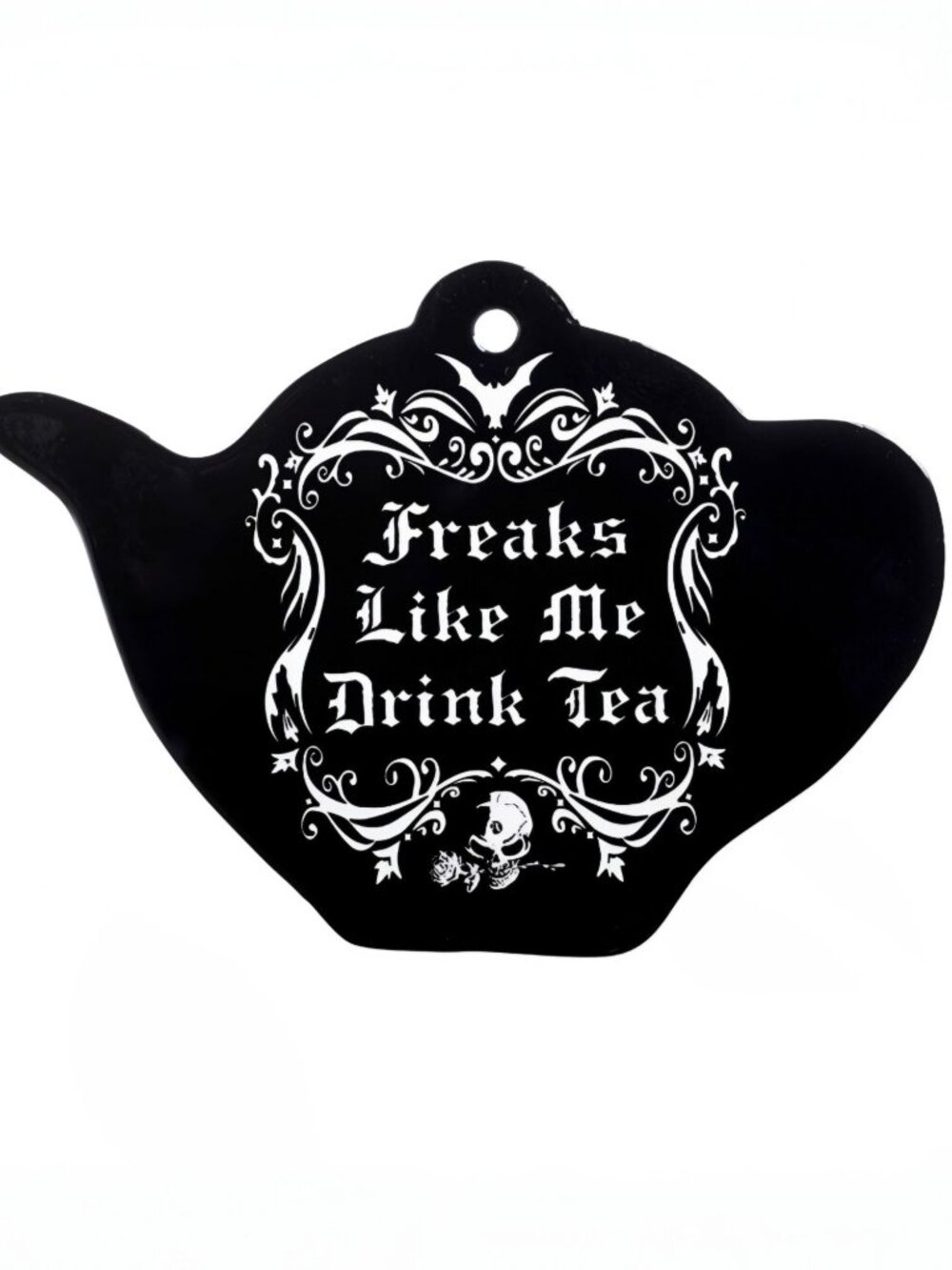 Alchemy Gothic ✦ Freaks Like Me Drink Tea Ceramic Trivet ✦ Teapot Coaster NWT